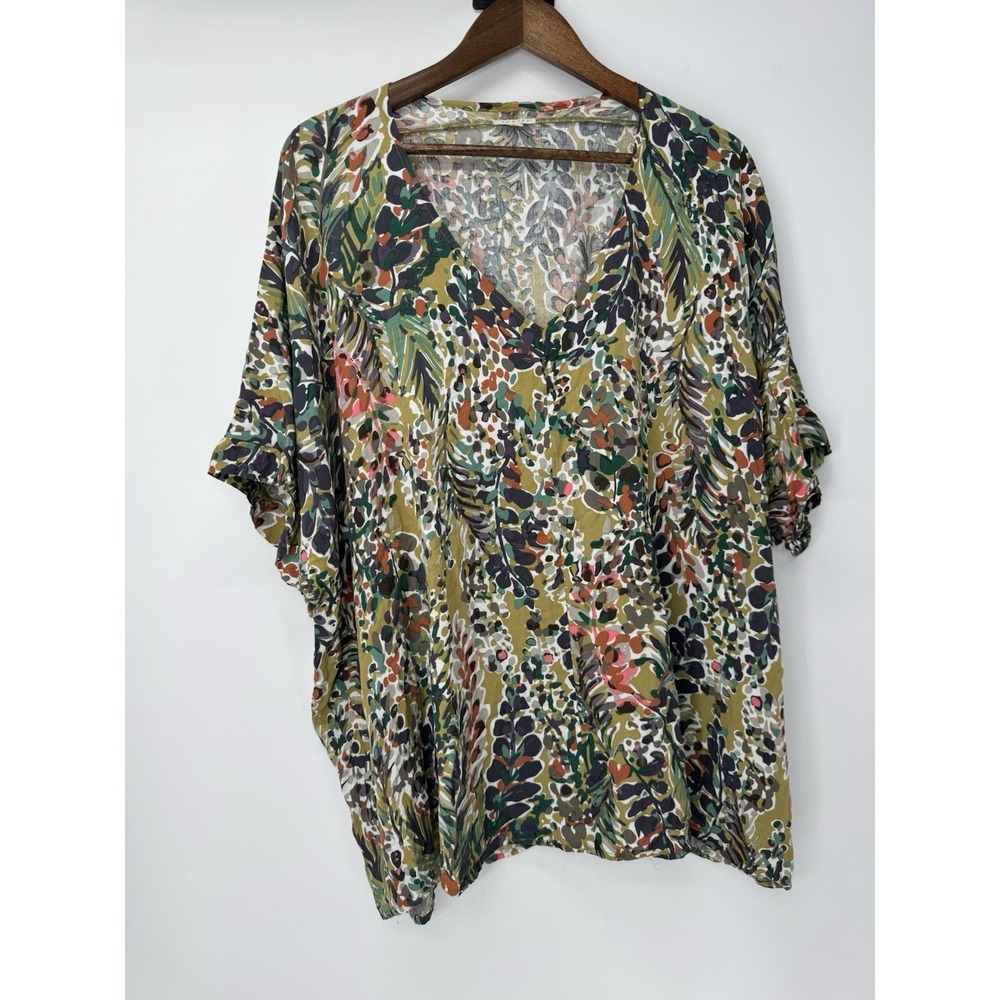 Jodifl Blouse V-neck Floral Green Bloomcore Soft lightweight Fairy plus size 3X